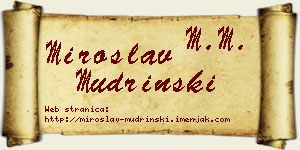 Miroslav Mudrinski vizit kartica